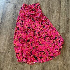 LulaRoe Vibrant Pink and Orange Patterned Skirt